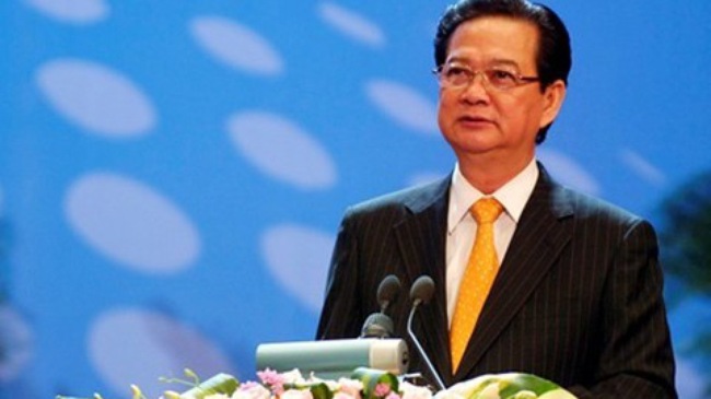 PM Vietnam, Nguyen Tan Dung mengakhiri kunjungan hadir pada Konferensi tingkat tinggi ke-5 Kerjasama Sub-Kawasan sungai Mekong yang diperluas